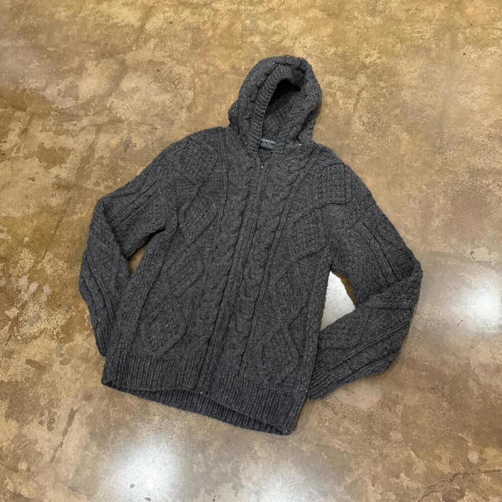 Sisandia Grey Knit Zip Up Wool Hoodie - Picture 2 of 4